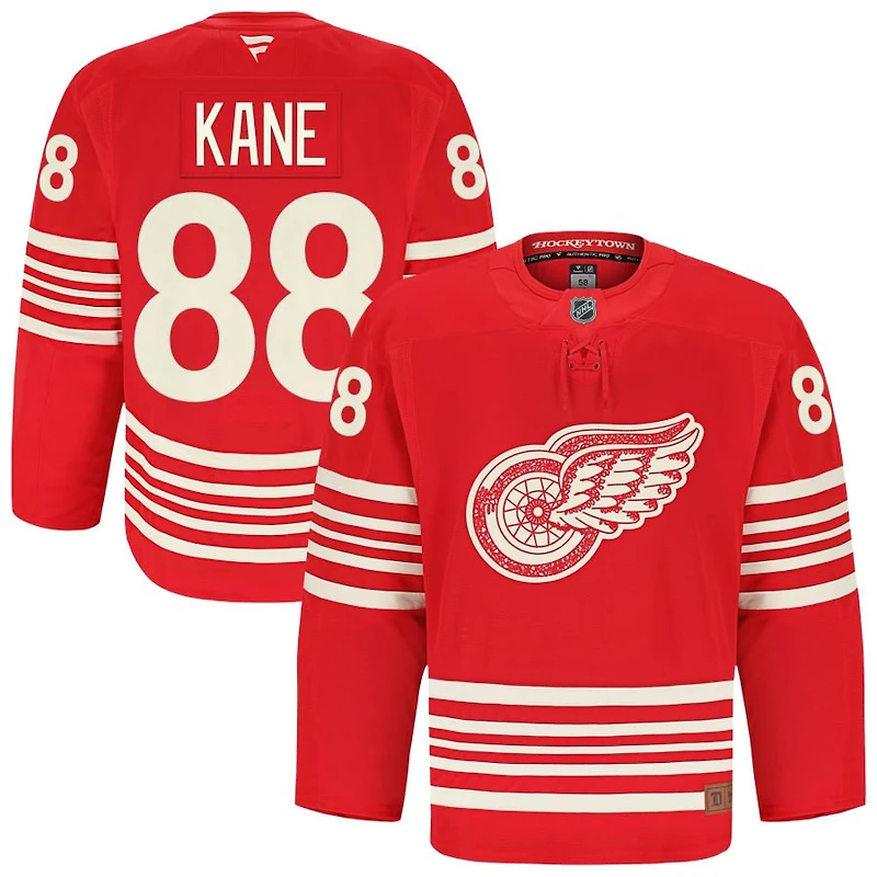 Patrick Kane Men's Fanatics Red Detroit Red Wings Anniversary Authentic Pro Custom Jersey