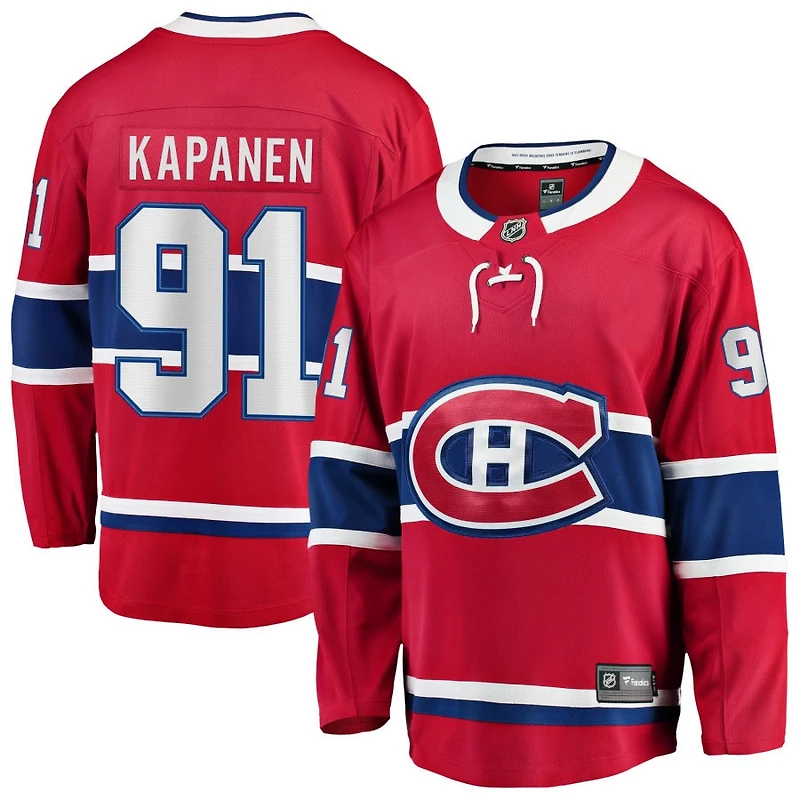 Oliver Kapanen Men's Fanatics Red Montreal Canadiens Home Breakaway Custom Jersey