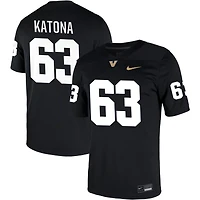 Jacob Katona Men's Nike Black Vanderbilt Commodores NIL Pick-A-Player Game Jersey