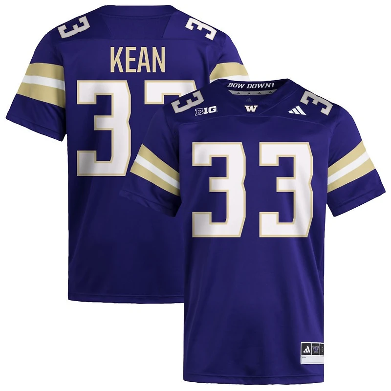 Ryan Kean Men's adidas  Purple Washington Huskies NIL Pick-A-Player Home Premier Football Jersey
