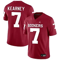 Zion Kearney Men's Jordan Brand Crimson Oklahoma Sooners NIL Pick-A-Player Football Replica Jersey
