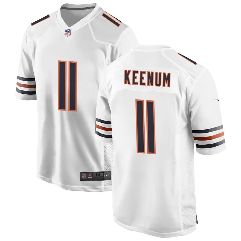 Case Keenum Men's Nike White Chicago Bears Custom Game Jersey