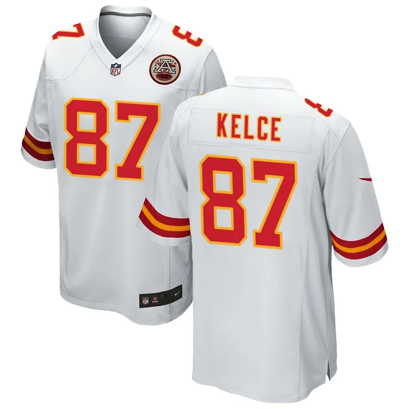 Travis Kelce Men's Nike White Kansas City Chiefs Custom Game Jersey