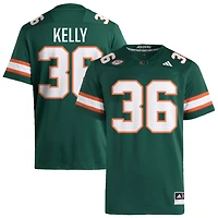 Nick Kelly Men's adidas  Green Miami Hurricanes NIL Pick-A-Player Alternate Premier Football Jersey