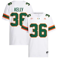 Nick Kelly Men's adidas  White Miami Hurricanes NIL Pick-A-Player White Premier Football Jersey