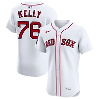 Zack Kelly Men's Nike White Boston Red Sox Home Elite Sponsor Patch Custom Jersey