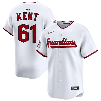 Zak Kent Men's Nike White Cleveland Guardians Home Limited Custom Jersey