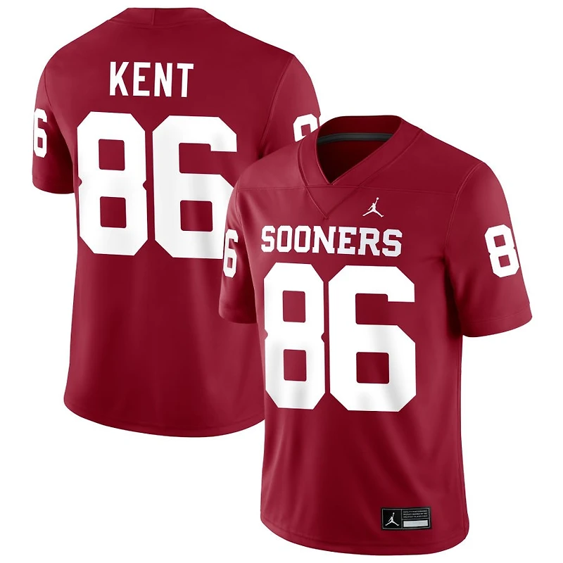 Carson Kent Men's Jordan Brand Crimson Oklahoma Sooners NIL Pick-A-Player Football Replica Jersey