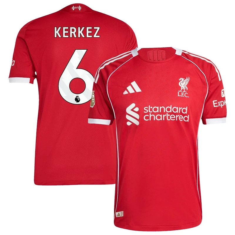 Milos Kerkez Men's adidas Red Liverpool 2025/26 Home Custom Authentic Jersey