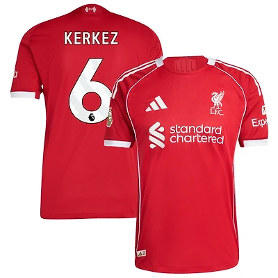 Milos Kerkez Men's adidas Red Liverpool 2025/26 Home Custom Authentic Jersey