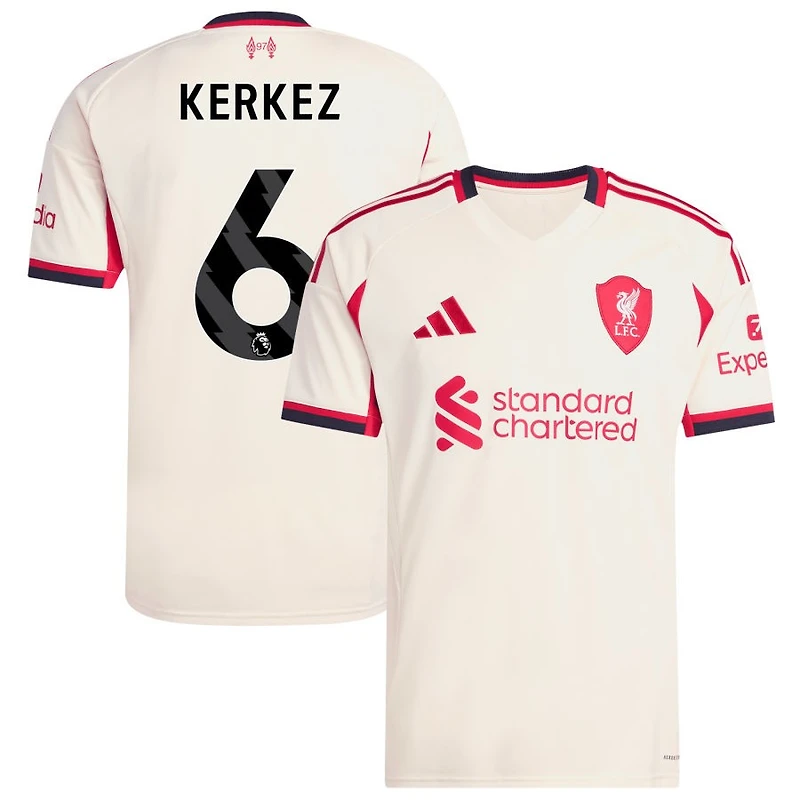 Milos Kerkez Men's adidas White Liverpool 2025/26 Away Replica Custom Jersey