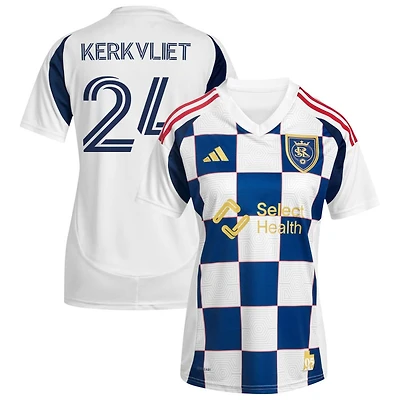 Max Kerkvliet Women's adidas  White Real Salt Lake 2025 Grid City Replica Custom Jersey