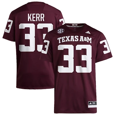 Jarred Kerr Men's adidas  Maroon Texas A&M Aggies NIL Pick-A-Player Home Premier Football Jersey