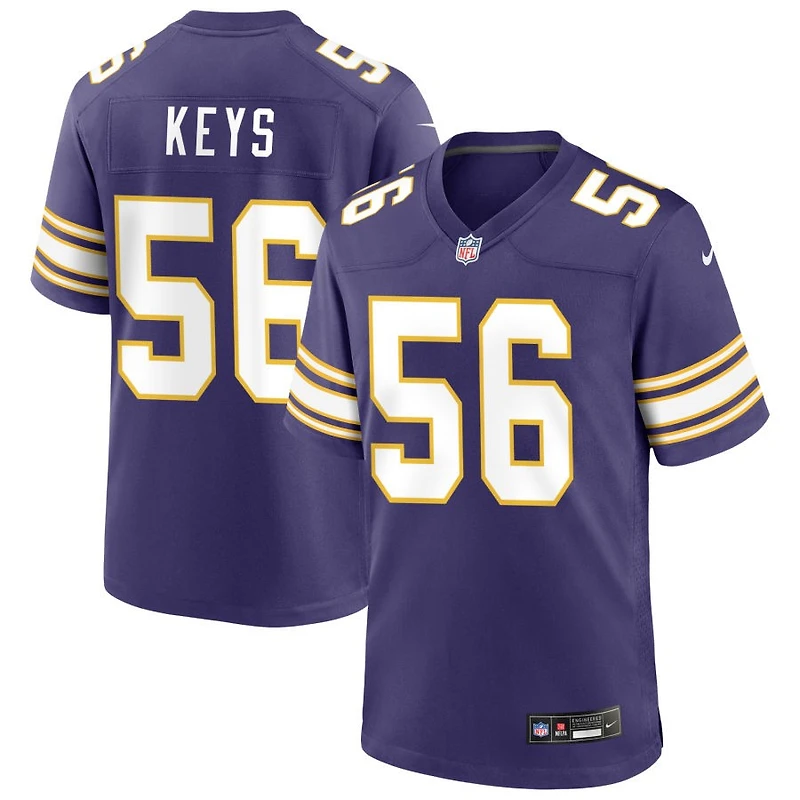 Austin Keys Men's Nike Purple Minnesota Vikings Classic Custom Game Jersey