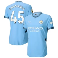 Abdukodir Khusanov Men's Puma Light Blue Manchester City 2024/25 Home Authentic Custom Jersey