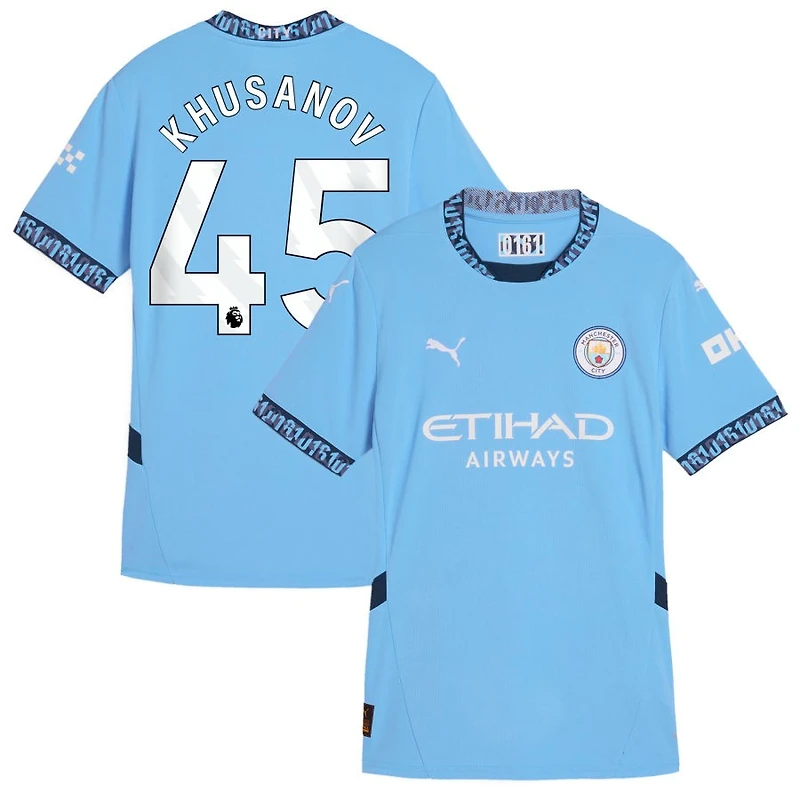 Abdukodir Khusanov Women's Puma Light Blue Manchester City 2024/25 Home Replica Custom Jersey