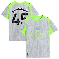 Abdukodir Khusanov Youth Puma Green/Neon Green Manchester City 2025/26 Third Replica Custom Jersey