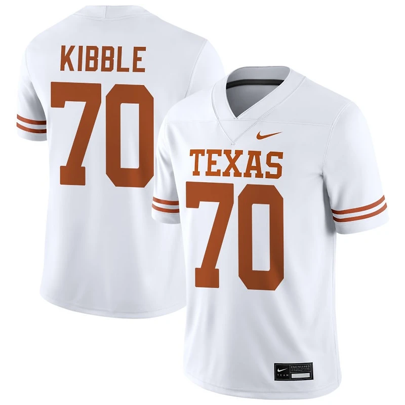 Nate Kibble Men's Nike White Texas Longhorns NIL Pick-A-Player Game Jersey