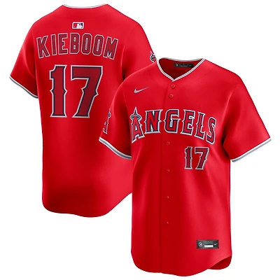 Carter Kieboom Men's Nike Red Los Angeles Angels Alternate Limited Custom Jersey