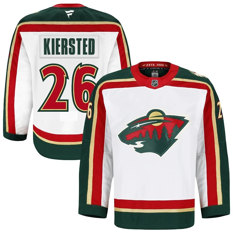 Matt Kiersted Men's Fanatics White Minnesota Wild 25th Anniversary Authentic Pro Custom Jersey
