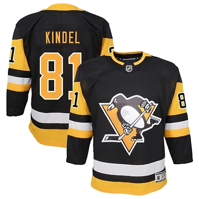 Ben Kindel Youth Black Pittsburgh Penguins Home Premier Custom Jersey