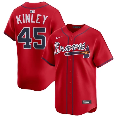Tyler Kinley Men's Nike Red Atlanta Braves Alternate Limited Custom Jersey