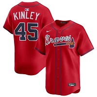 Tyler Kinley Men's Nike Red Atlanta Braves Alternate Limited Custom Jersey