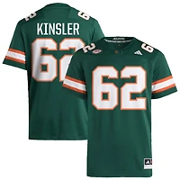 Tommy Kinsler Men's adidas  Green Miami Hurricanes NIL Pick-A-Player Alternate Premier Football Jersey