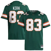 Shemar Kirk Men's adidas  Green Miami Hurricanes NIL Pick-A-Player Alternate Premier Football Jersey