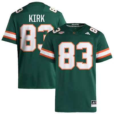 Shemar Kirk Men's adidas  Green Miami Hurricanes NIL Pick-A-Player Alternate Premier Football Jersey