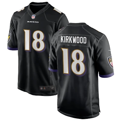 Keith Kirkwood Men's Nike Black Baltimore Ravens Alternate Custom Game Jersey