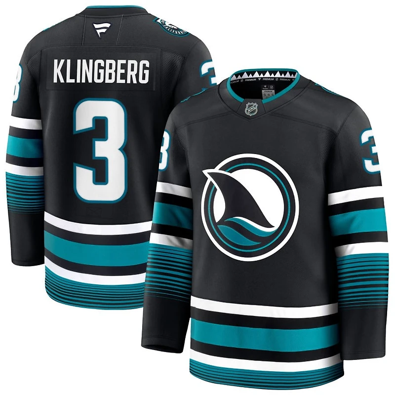 John Klingberg Men's Fanatics Black San Jose Sharks Alternate Premium Custom Jersey