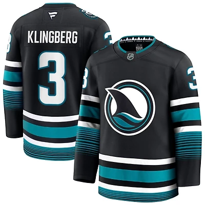 John Klingberg Men's Fanatics Black San Jose Sharks Alternate Premium Custom Jersey