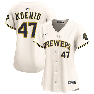 Jared Koenig Women's Nike Cream Milwaukee Brewers Home Limited Custom Jersey