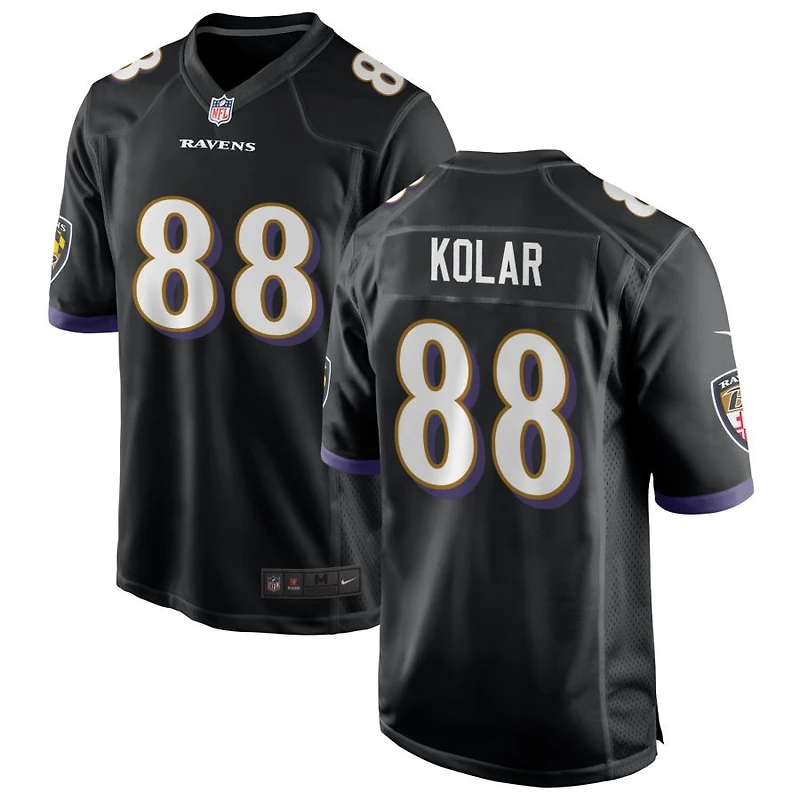 Charlie Kolar Men's Nike Black Baltimore Ravens Alternate Custom Game Jersey