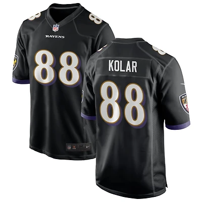 Charlie Kolar Men's Nike Black Baltimore Ravens Alternate Custom Game Jersey