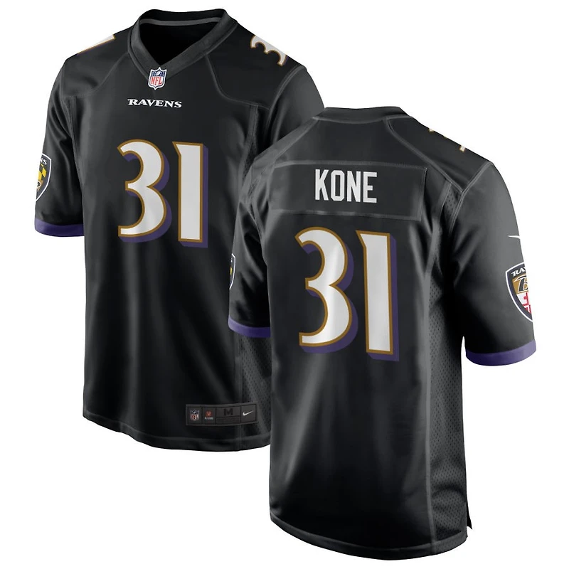 Bilhal Kone Men's Nike Black Baltimore Ravens Alternate Custom Game Jersey