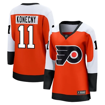 Travis Konecny Women's Fanatics Burnt Orange Philadelphia Flyers Home Premier Breakaway Custom Jersey