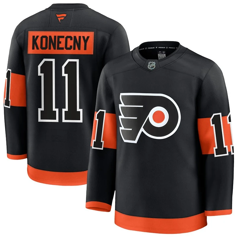 Travis Konecny Men's Fanatics Black Philadelphia Flyers Alternate Premium Custom Jersey
