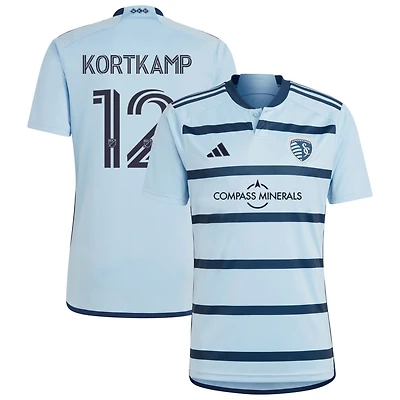 Jack Kortkamp Men's adidas Light Blue Sporting Kansas City 2023 Hoops 4.0 Replica Custom Jersey