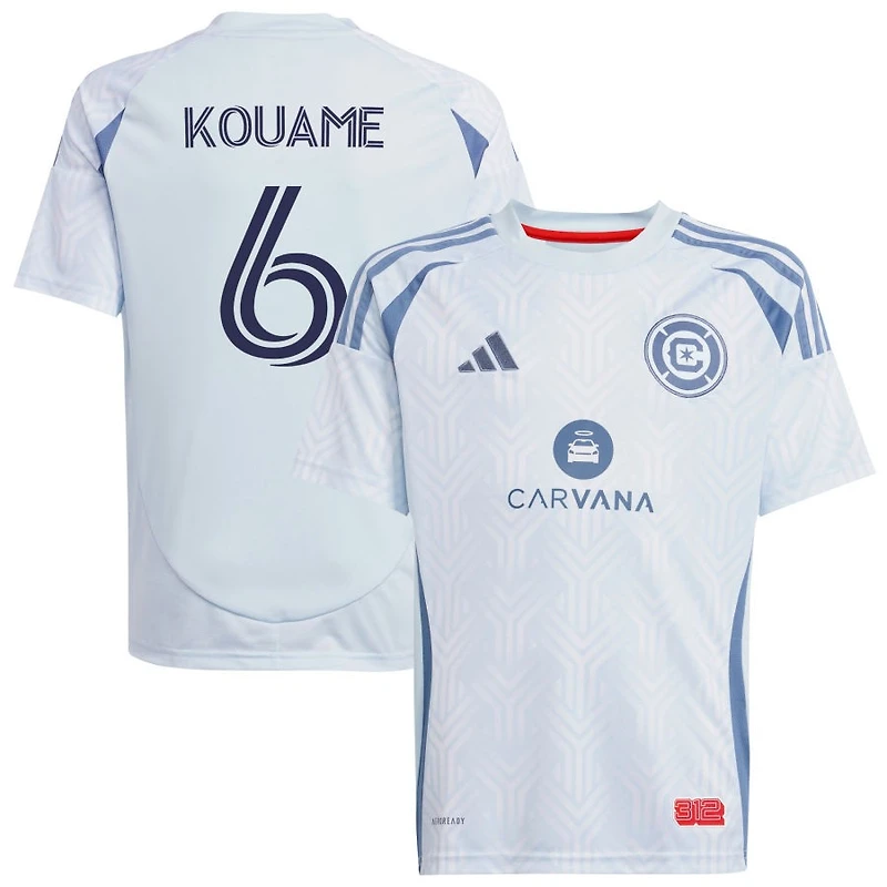 Rominigue Kouame Youth adidas  Light Blue Chicago Fire 2025 The Municipal Kit Replica Custom Jersey