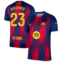 Jules Kounde Men's Nike  Navy Barcelona 2025/26 Home Replica Custom Jersey