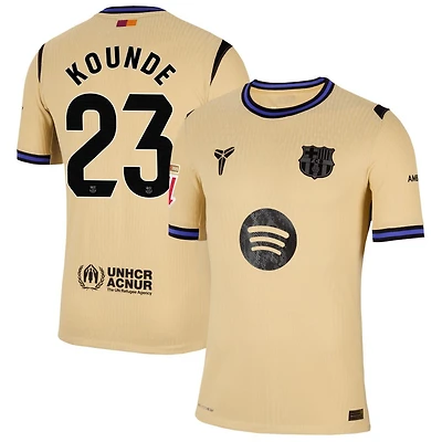 Jules Kounde Men's Nike  Gold Barcelona 2025/26 Away Match Authentic Custom Jersey