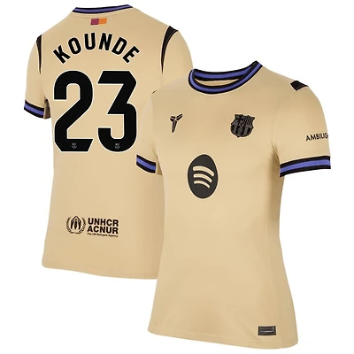 Jules Kounde Women's Nike  Gold Barcelona 2025/26 Away Stadium Replica Custom Jersey