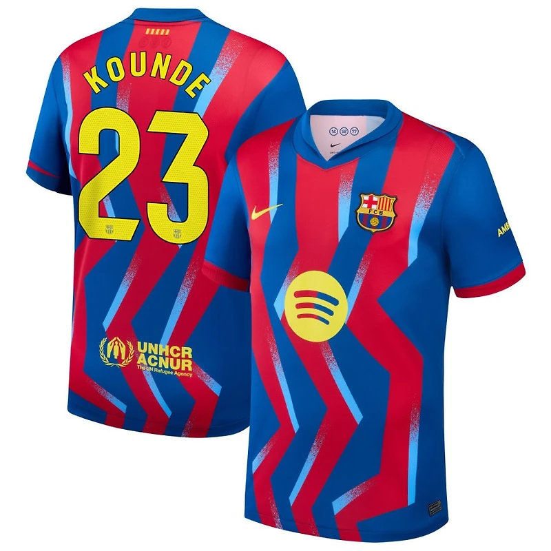Jules Kounde Men's Nike Blue Barcelona 2025/26 Fourth Replica Custom Jersey