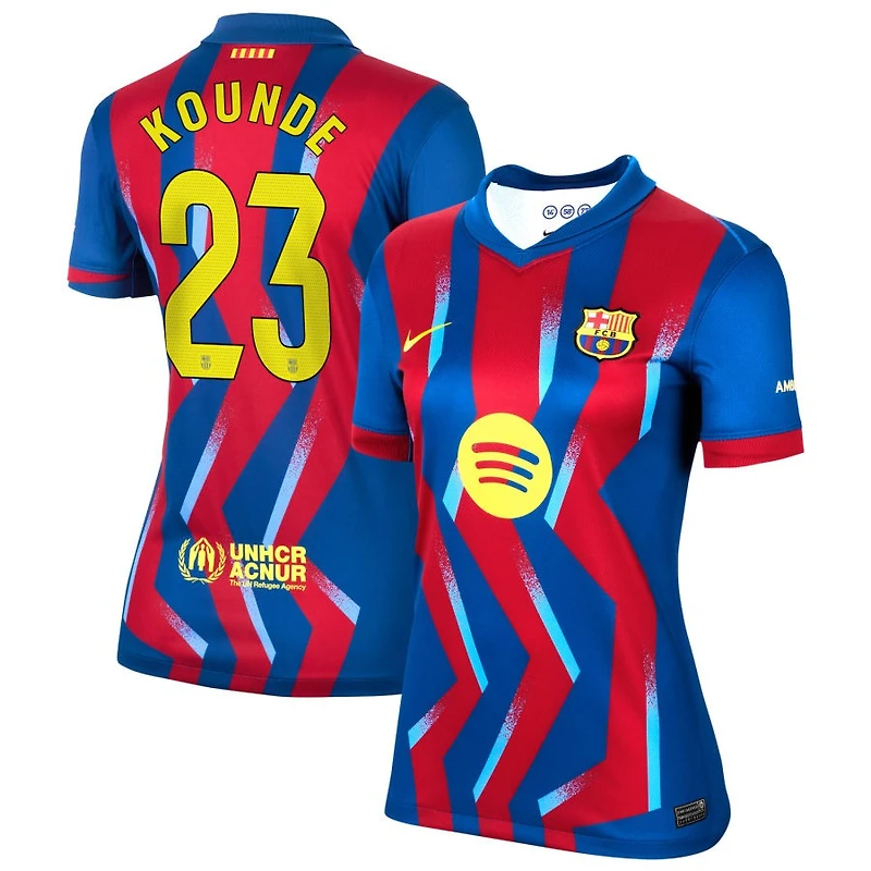Jules Kounde Women's Nike Blue Barcelona 2025/26 Fourth Replica Custom Jersey