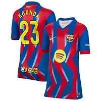 Jules Kounde Youth Nike Blue Barcelona 2025/26 Fourth Replica Custom Jersey