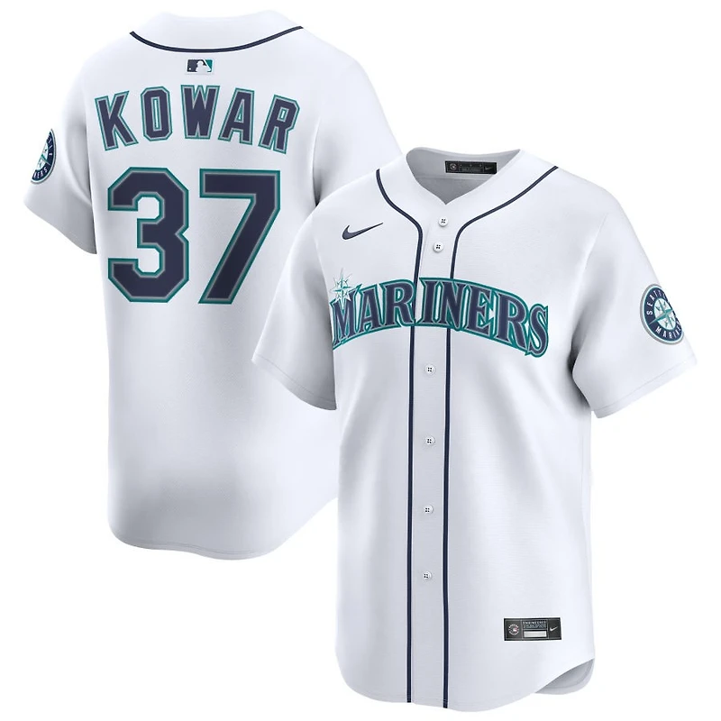 Jackson Kowar Men's Nike White Seattle Mariners Home Limited Custom Jersey