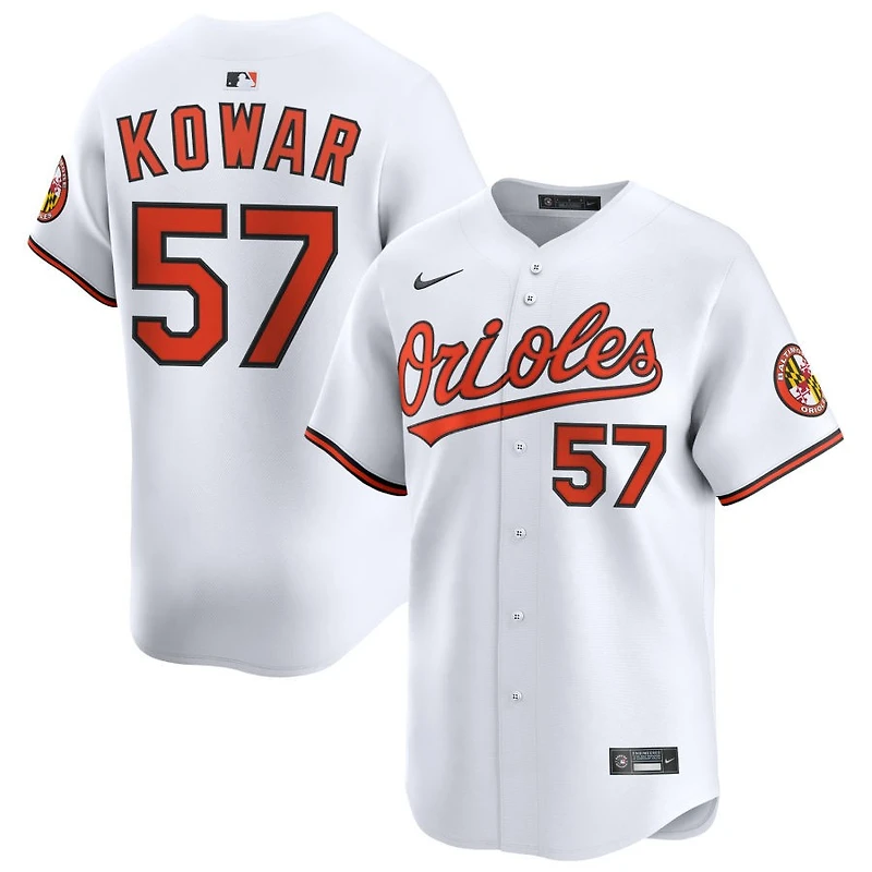 Jackson Kowar Youth Nike White Baltimore Orioles Home Custom Limited Jersey