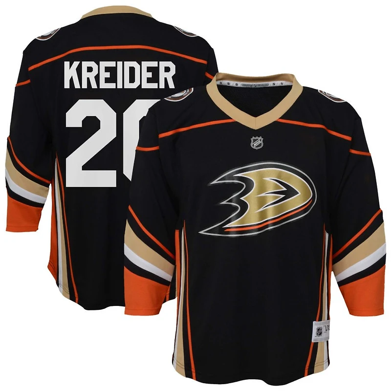 Chris Kreider Youth  Black Anaheim Ducks Home Replica Custom Jersey